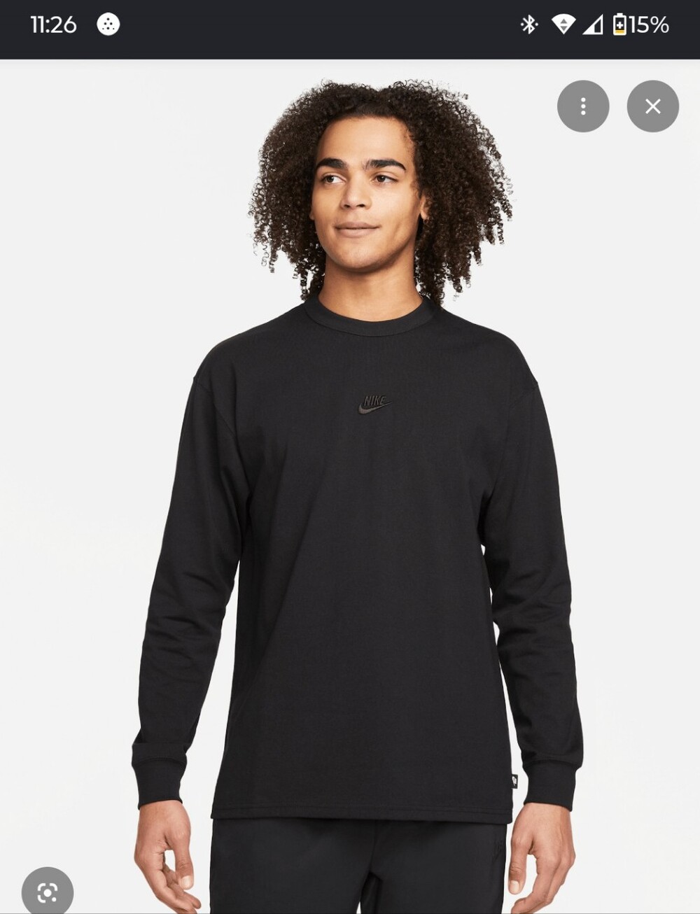 Nike Black Crewneck Tee with Subtle Embossed Swoosh